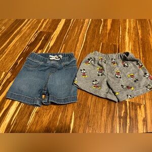 Disney Mickey Mouse Shorts and denim shorts bundle